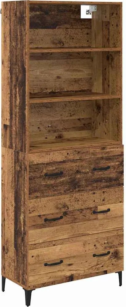 vidaXL Bufet cu sertar Lemn Vechi 69,5 x 34 x 180 cm Lemn compozit