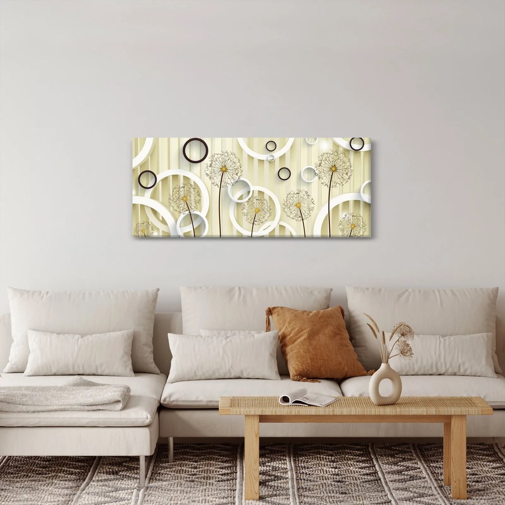 Tablou abstract a păpădiei (120x50 cm)