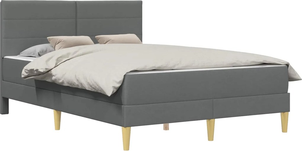 vidaXL Cadru de pat Gri închis 140 x 200 cm Poliester