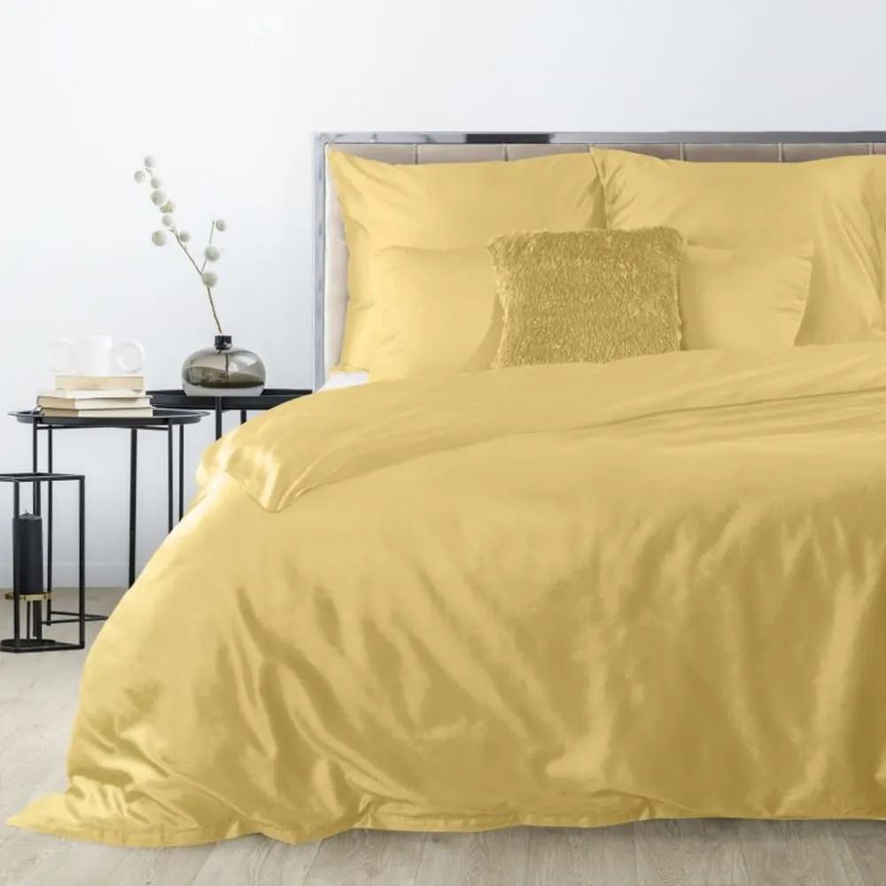 Lenjerie de pat exclusiv galbenă pe două fețe 3 părți: 1buc 200 cmx220 + 2buc 70 cmx80