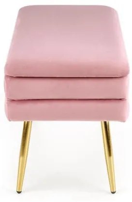 Banca dormitor Velva roz/gold - H37 cm
