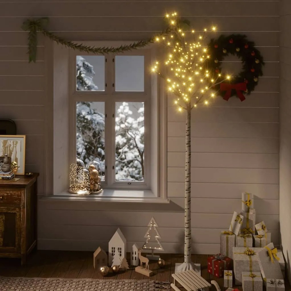 vidaXL Pom Crăciun 200 LED-uri alb cald 2,2 m salcie interior/exterior