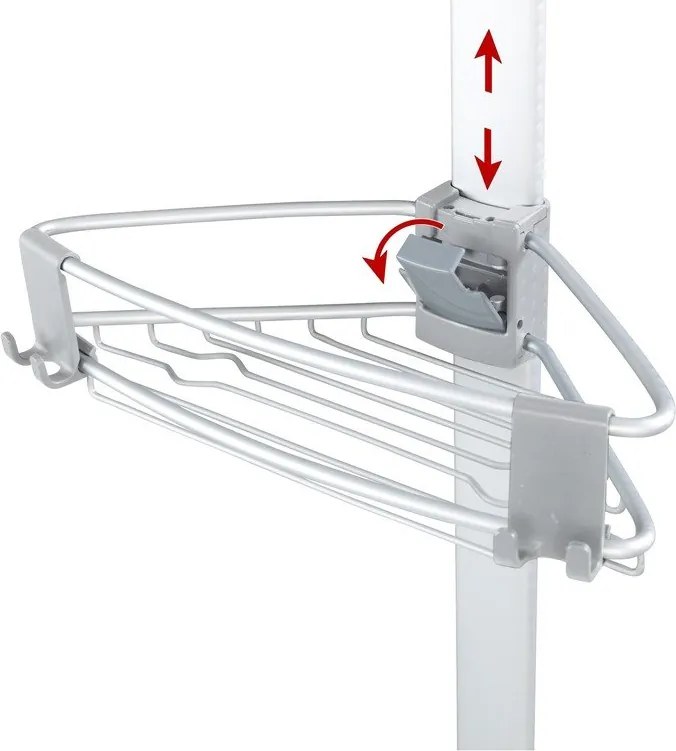 Raft pentru baie argintiu mat telescopic din aluminiu Purio – Wenko