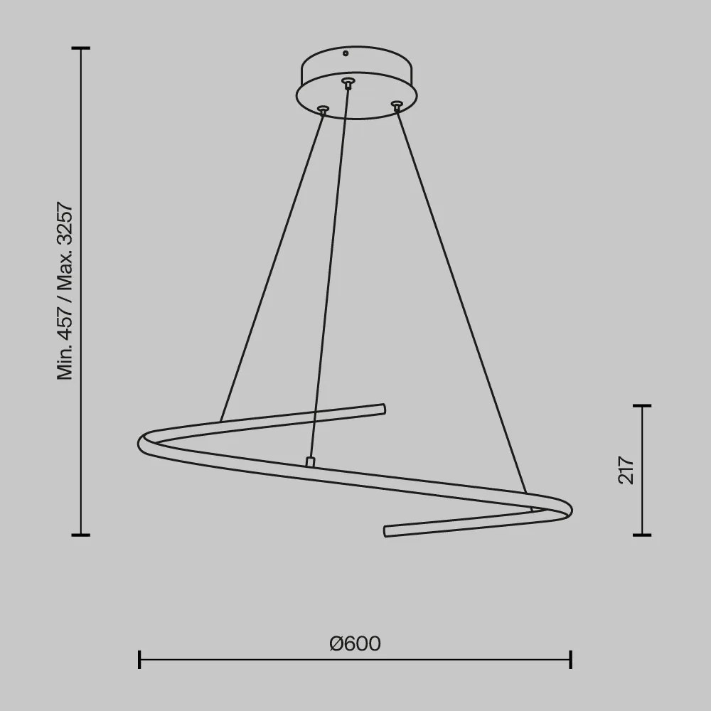 Lustra LED suspendata design circular Curve alama