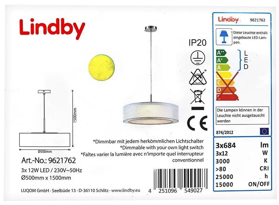 Lustră LED pe cablu dimabilă AMON 3xLED/12W/230V Lindby