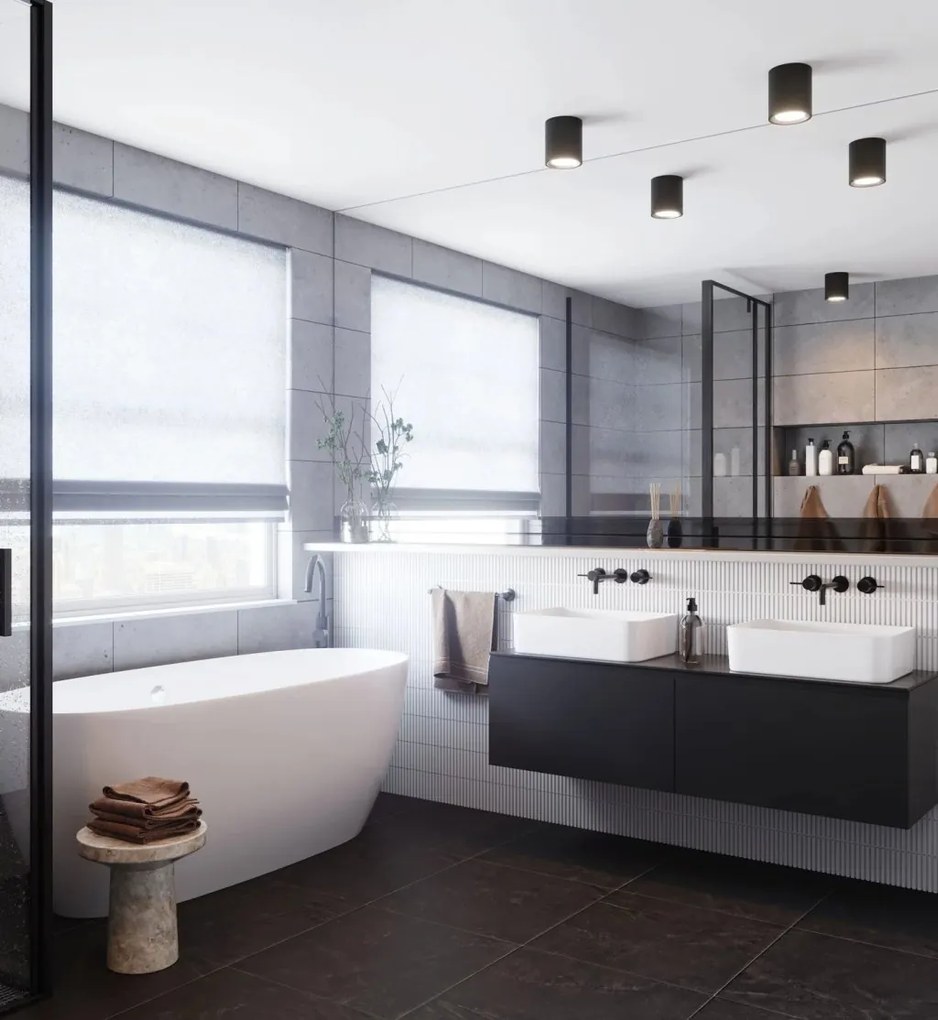 Plafoniera LED pentru baie design modern, 3-step MOODMAKER, IP44, LANDON 14 negru