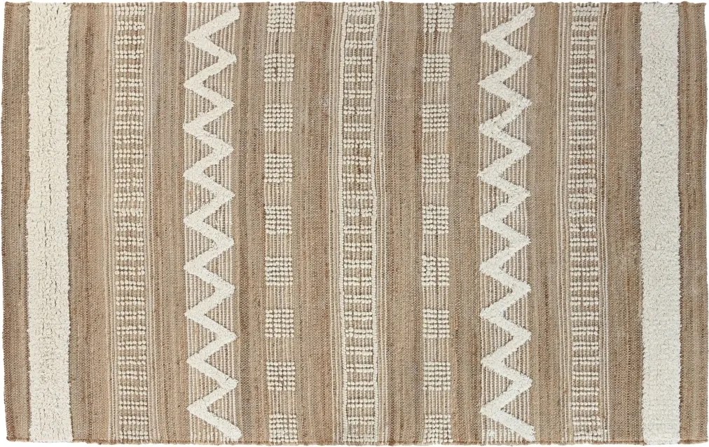 Covor natural din iută și lână țesut manual, antiderapant, 75 x 175 cm, „Rethel”