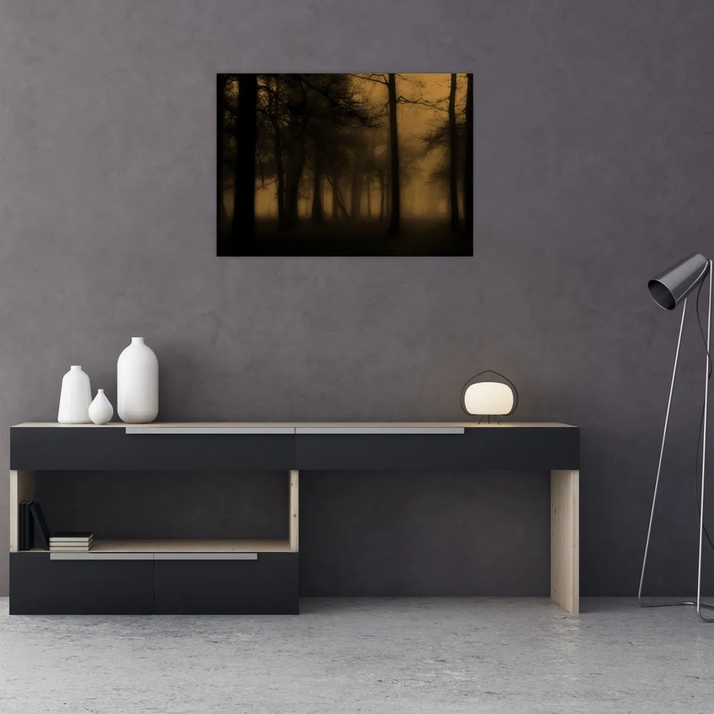 Tablou pe sticlă - Pădurea întunecată (70x50 cm)