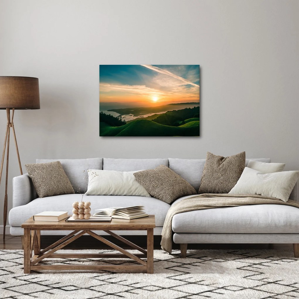 Tablou cu soarele răsărind deasupra mării (70x50 cm)
