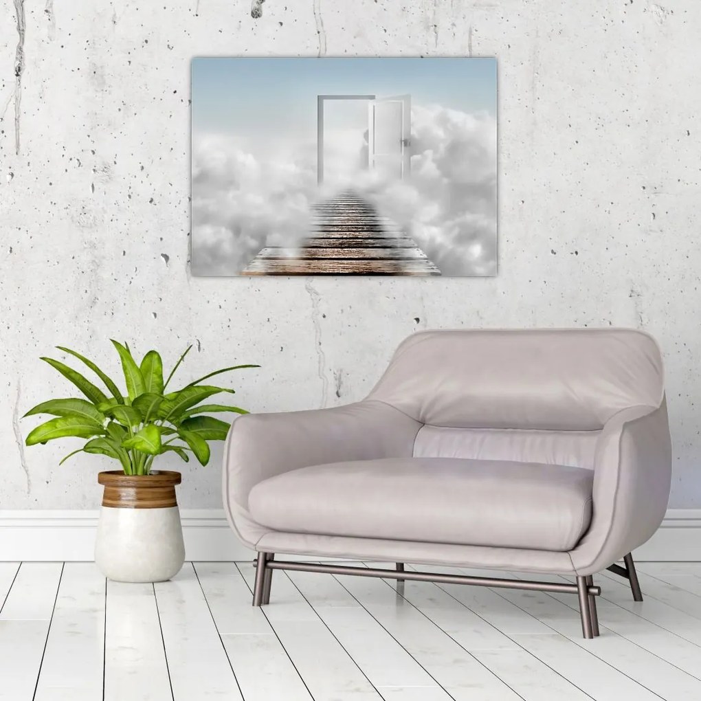 Tablou pe sticlă - Ușa spre cer (70x50 cm)