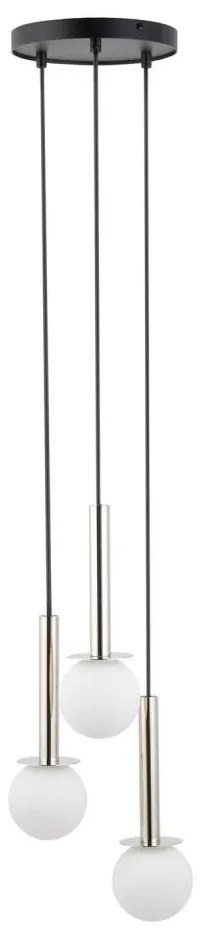 Lustră pe cablu DAISY 3xG9/12W/230V d. 27 cm crom lucios/negru/alb