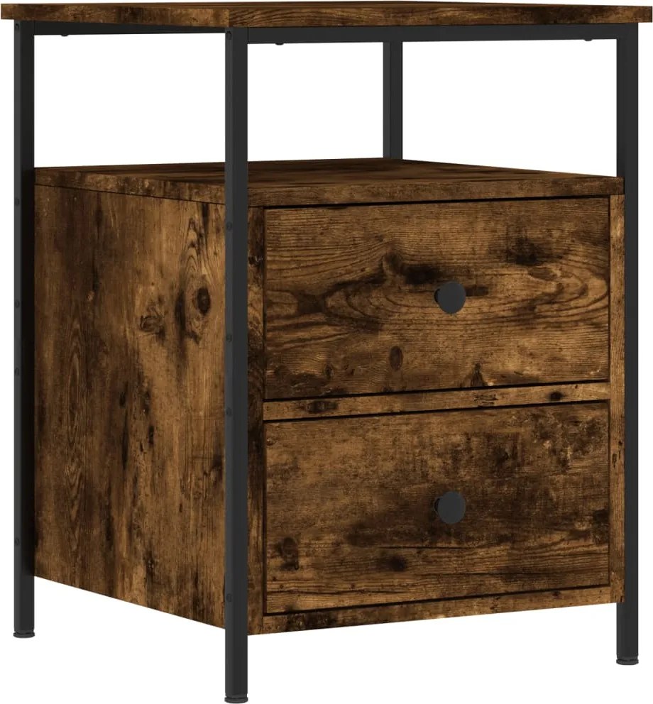 vidaXL Noptieră, stejar fumuriu, 44x45x60 cm , lemn compozit