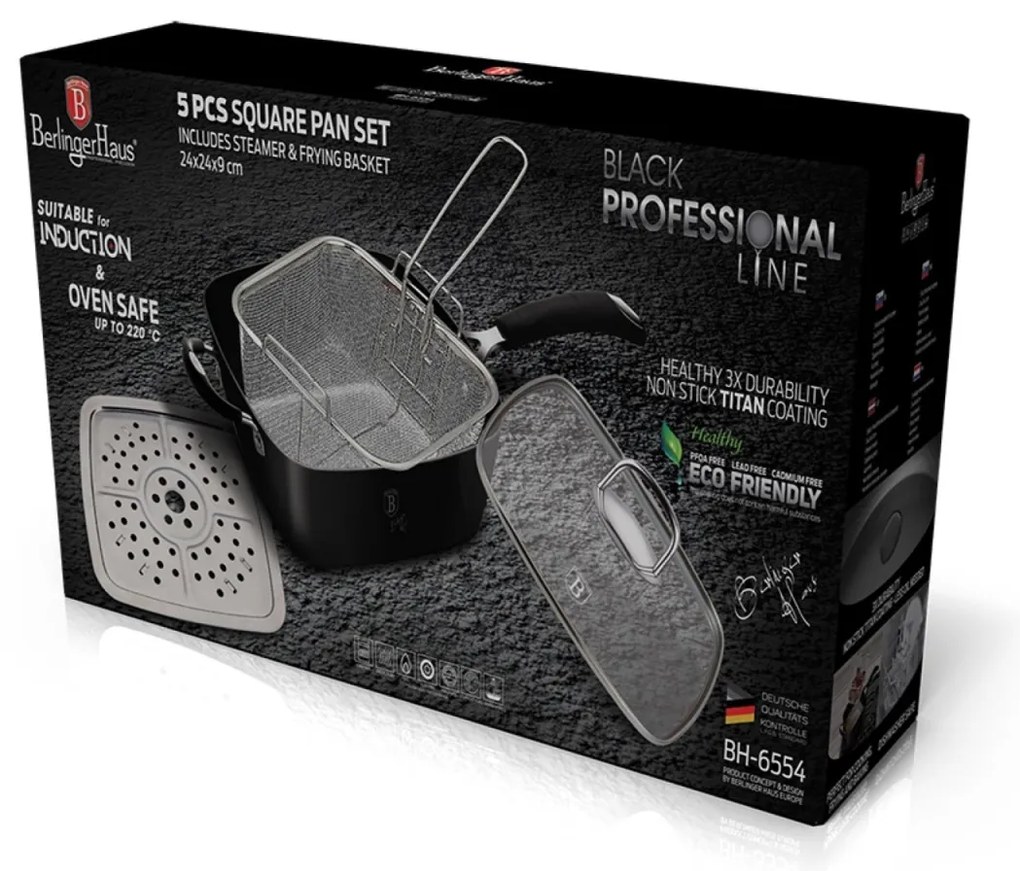 RESIGILAT - Tigaie patrata multifunctionala Black Berlinger Haus BH 6554