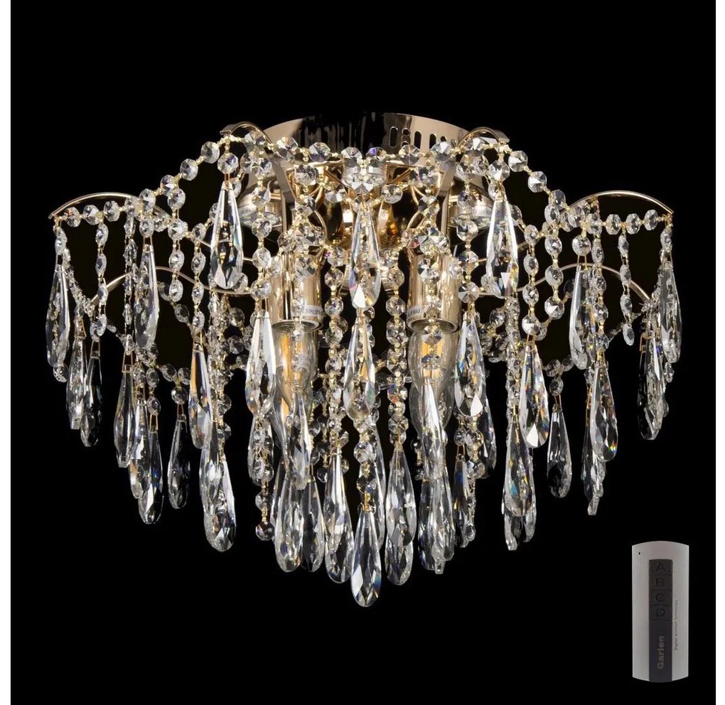 LED Plafonieră cristal 4xE27/60W/230V + 4xLED/3W