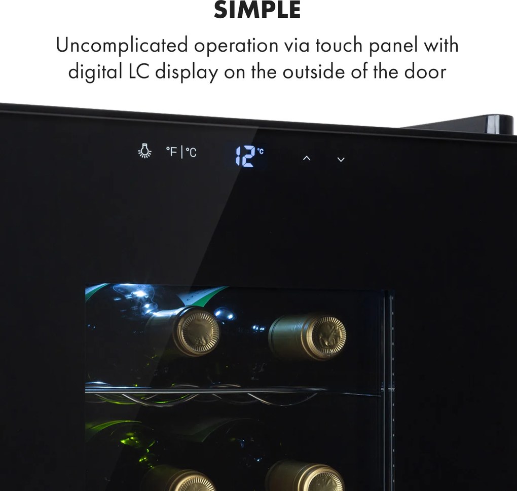 Klarstein Bellevin 18 Uno, răcitor de vinuri, 52 de litri, 11 - 18 ° C, o zonă