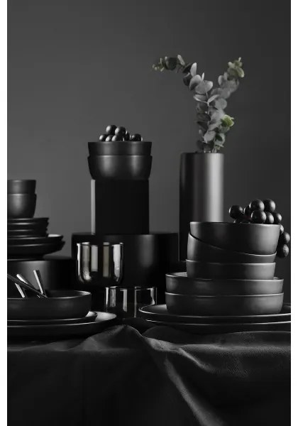 Set de veselă, 24 piese, porțelan negru