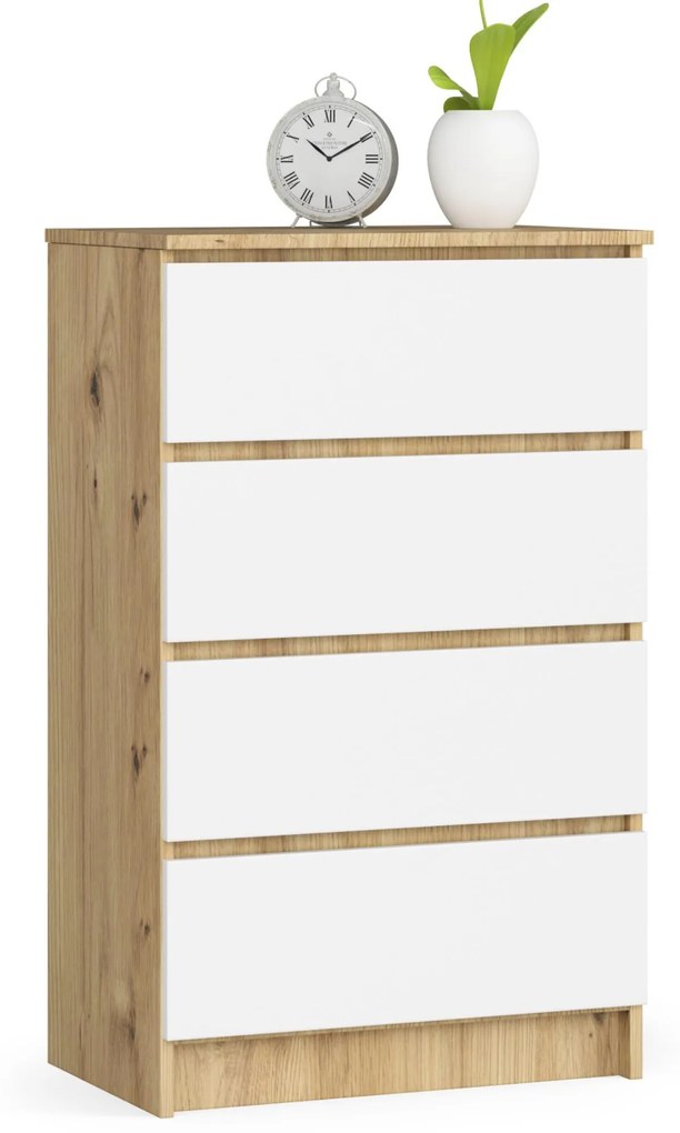 Comodă Kneset (stejar artisan + alb). 1117179