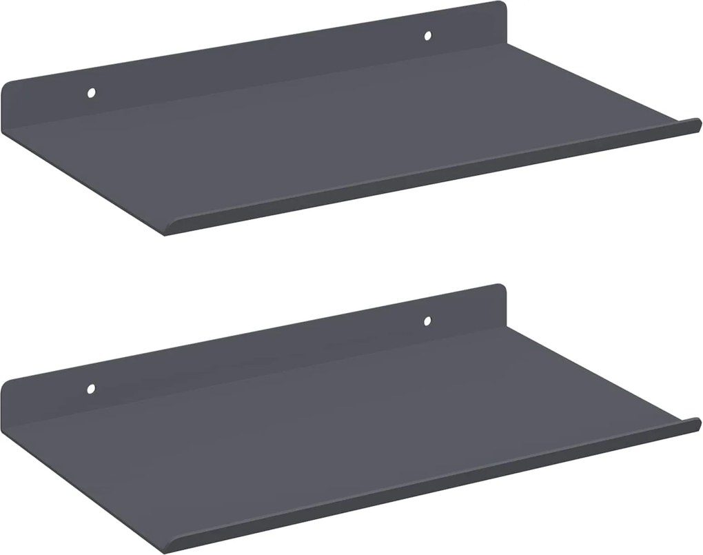 vidaXL Raft suspendat Pe perete 2 pcs Antracit 30 x 18 x 2,5 cm Oțel