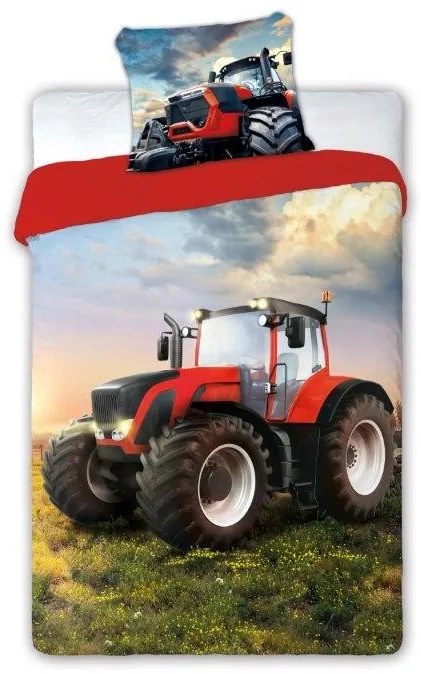 Lenjerie de pat pentru micii tractoristi 2cz. 140x200 + 1 poszewka 70x90