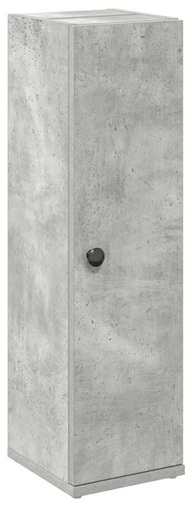 858518 vidaXL Dulap de baie cu suport role, gri beton, 20,5x22x72 cm