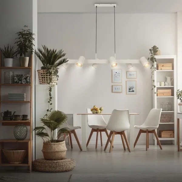 Briloner 4058064 - Lustra suspendată pe cablu ERA 6xGU10/10W/230V, crem