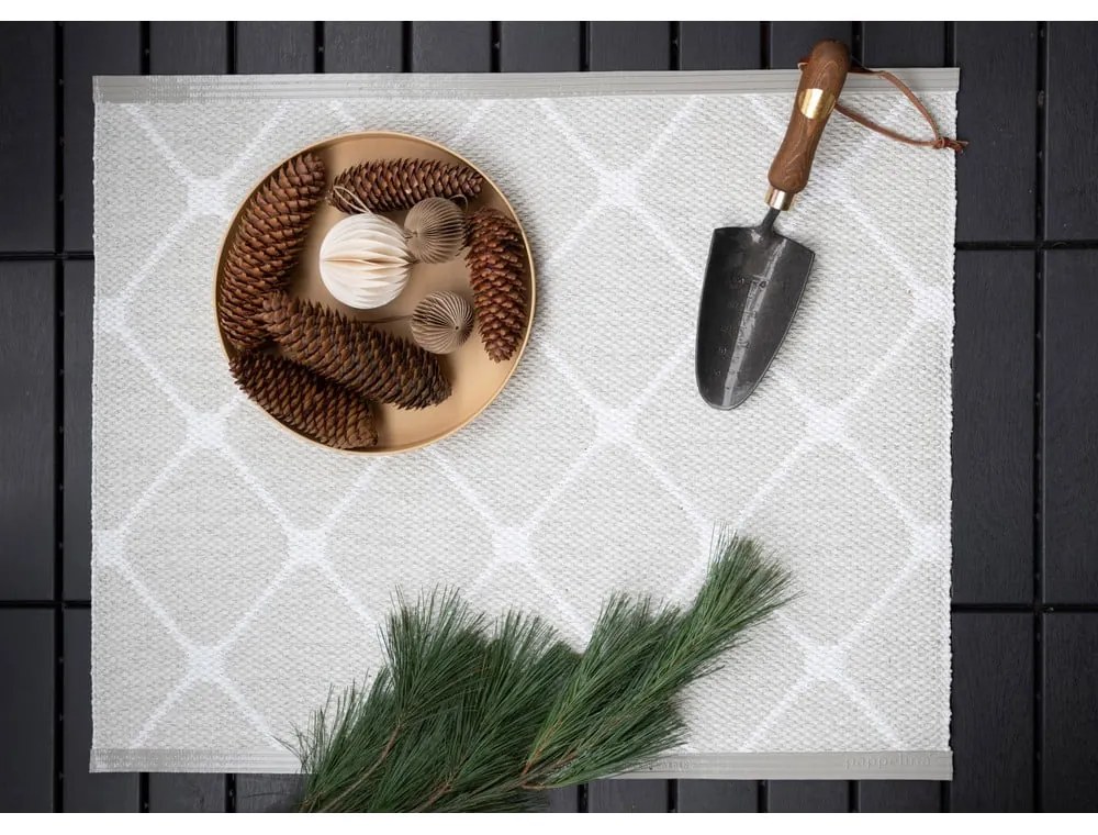 Covor tip traversă pentru interior și exterior gri deschis/crem 70x160 cm Rex Fossil – Pappelina