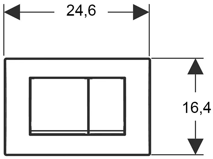 Clapetă de acționare, Geberit, Delta30, crom lucios, 115.137.21.1