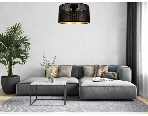 Plafonieră ALDO 1xE27/60W/230V d. 40 cm neagră