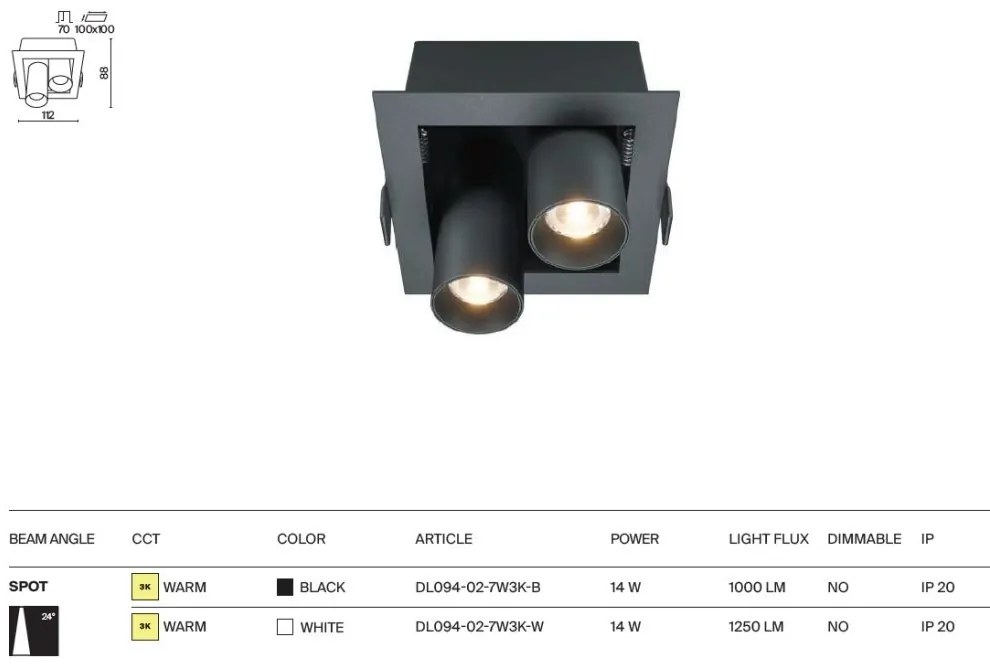 Spot LED incastrabil design tehnic Magnum 2 negru