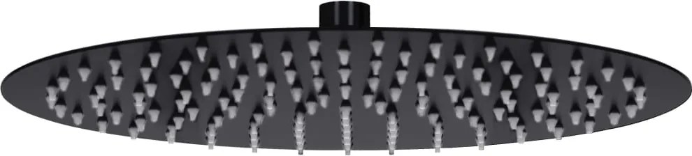 vidaXL Cap de duș tip ploaie rotund, negru, 30 cm, oțel inoxidabil