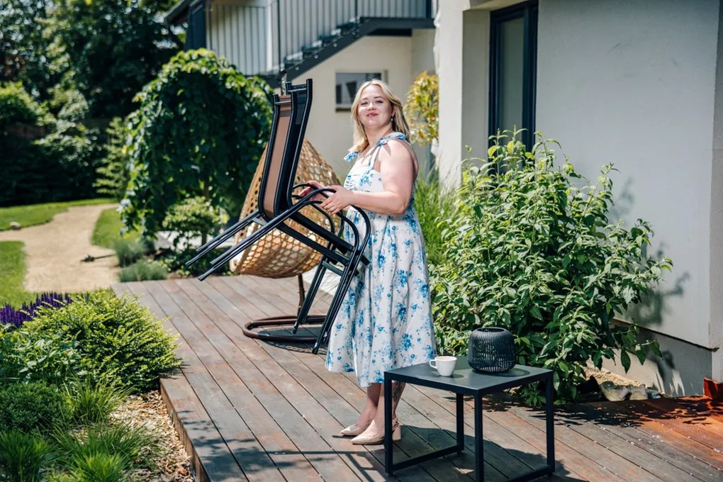 OFERTA Set 2 scaune de gradina TAVERNO gri/negru Clasa II