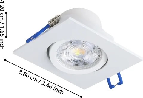 Eglo 902283 - Set de 3 spoturi LED SALICETO, reglabil, 4,8 W, 230 V, 8,8 x 8,8 cm, alb