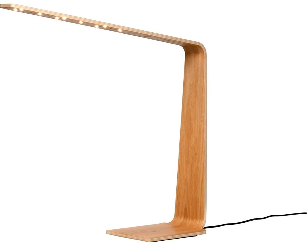 Lampă de masă LED4, multe variante - TUNTO Model: stejar natural, culoare neagră