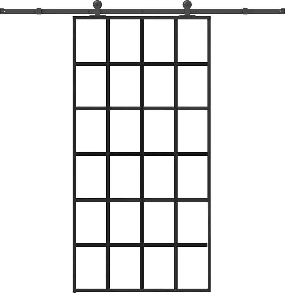 vidaXL Ușă glisantă cu set feronerie 102x205 cm ESG sticlă și aluminiu