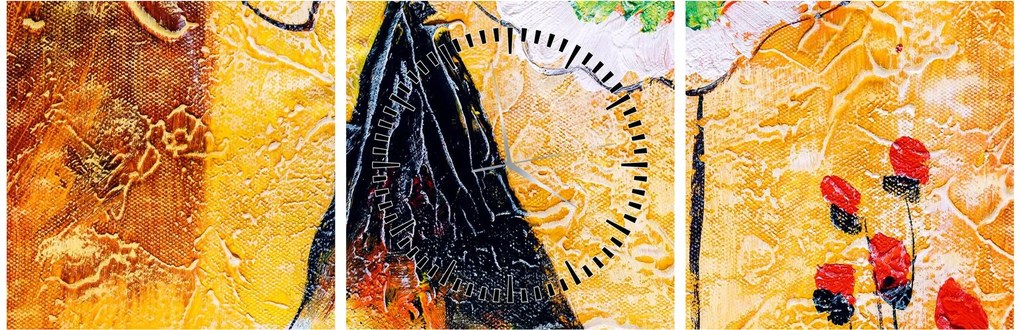 Tablou - Balerine dansînd, pictură în ulei (cu ceas) (90x30 cm)