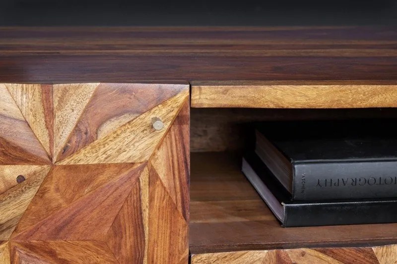 Comoda TV design industrial Stone Finish 160cm Sheesham