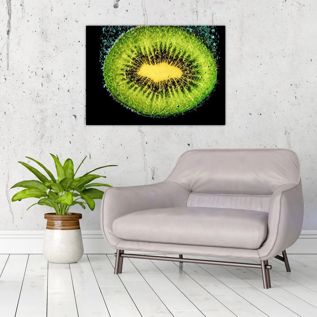 Tablou - detailu cu kiwi în apă (70x50 cm)