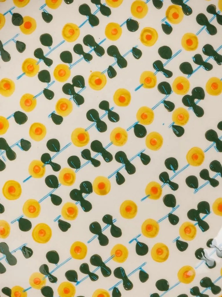Farfurie din ceramica, D25.5cm Retro Flowers