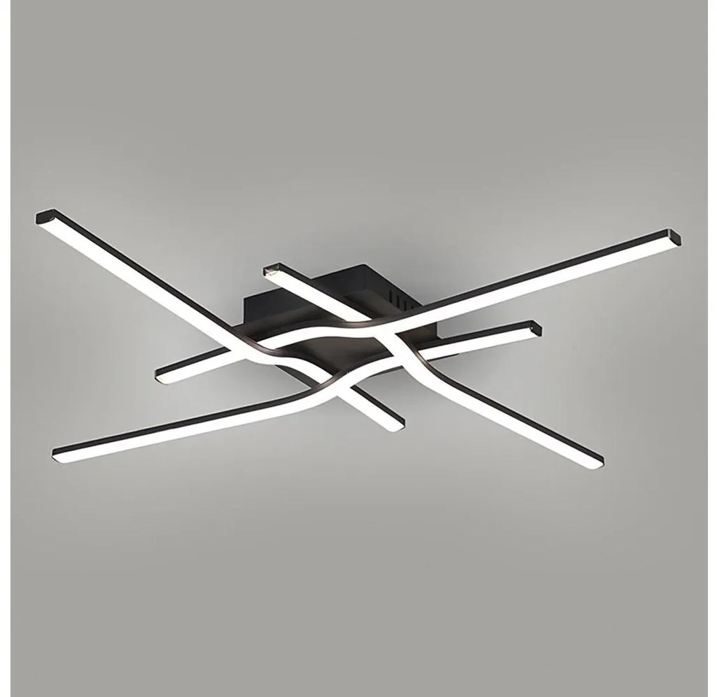 Plafonieră LED STRIPES 38W/230V, negru - Brilagi