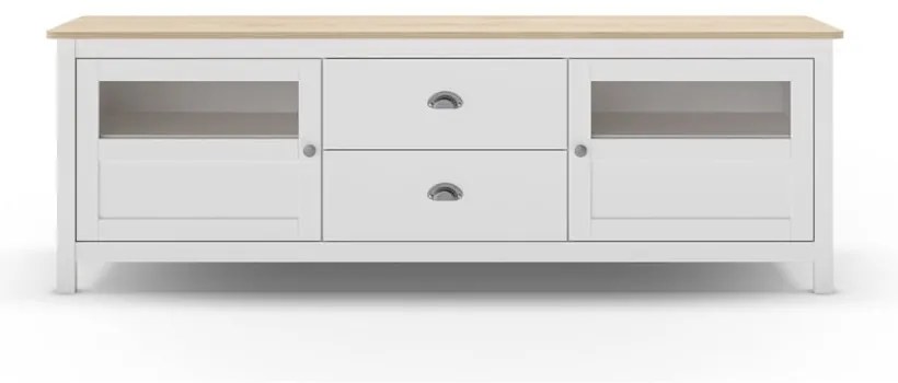 Comodă TV albă din lemn de pin 180x59 cm Misti – Marckeric