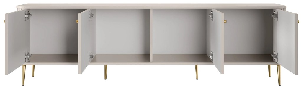 Comodă TV Vesper 4D 187 cm - cașmir / picioare aurii