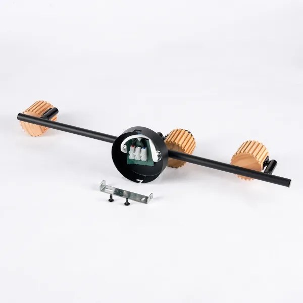 Brilagi - Aplică spot ODENSE 3xE14/10W/230V lemn de cauciuc/negru