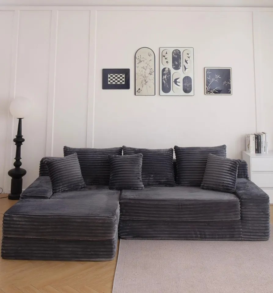 Canapea Colțar Memory Foam HD Soft Lounge | Design Modern &amp; Confort Premium | 5 Culori Disponibile | AlmaCasa (Culoare: Mustar)