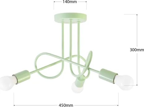 Lustră aplicată OXFORD 3xE27/15W/230V verde