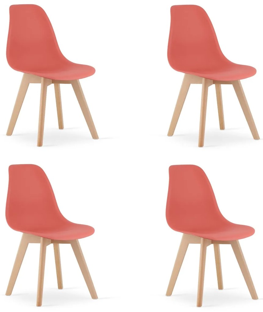 Scaun KITO Coral cu picioare din lemn de fag