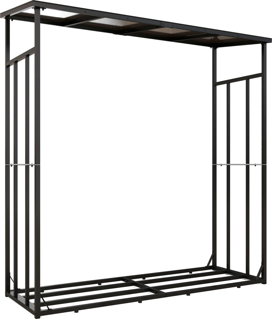 Outsunny Adăpost pentru lemne suport exterior sarcină maximă 2000 kg cu husă de protecție impermeabilă 185 x 62 x 184 cm negru | Aosom Romania