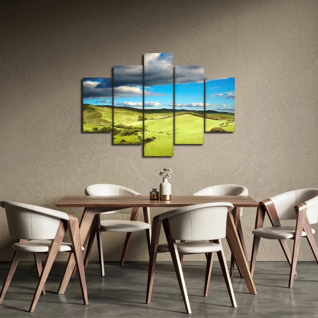 Tablou - Peisaj verde cu dealuri (150x105 cm)