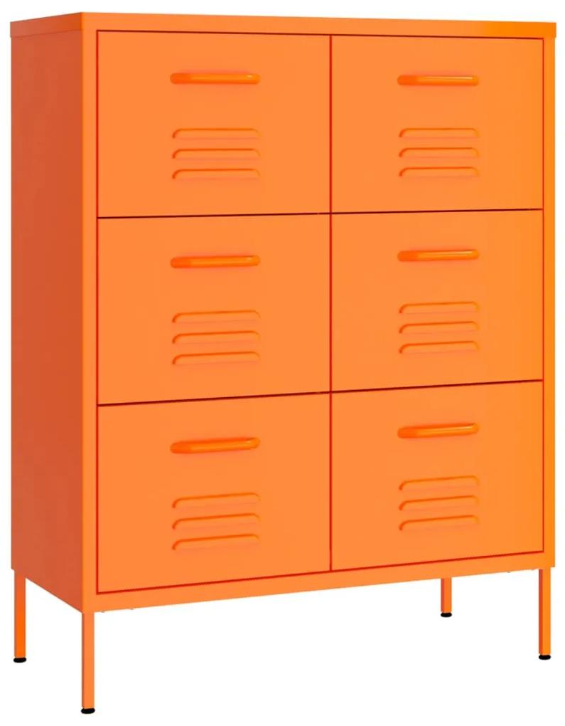 336147 vidaXL Dulap cu sertare, portocaliu, 80x35x101,5 cm, oțel