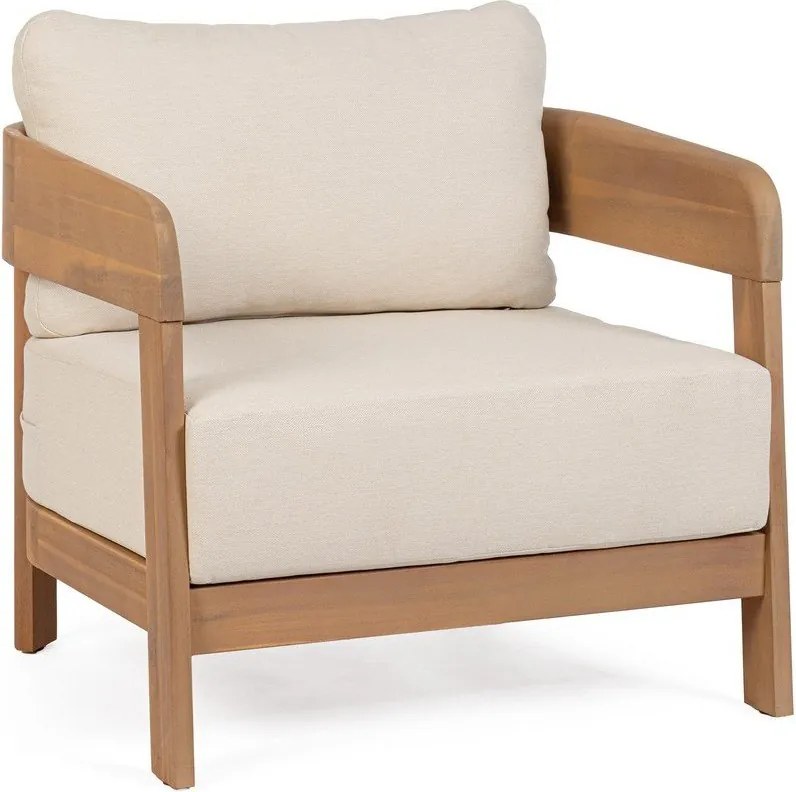 Fotoliu de grădină în culoare naturală din lemn masiv Pablo – Bizzotto