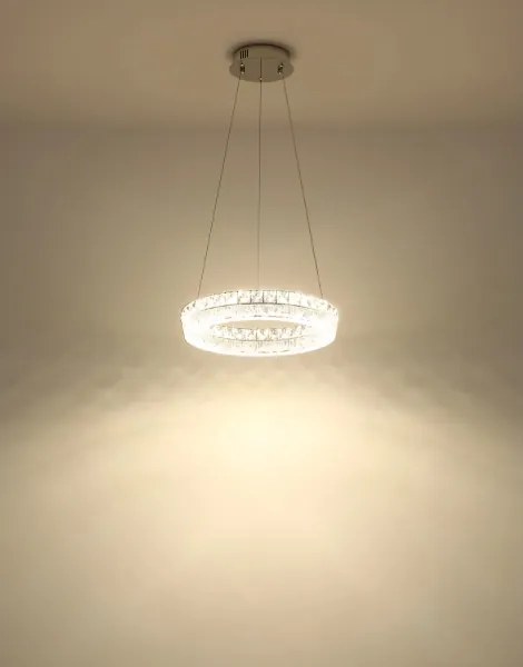 Globo 67387-24 - Lustru LED reglabil suspendat pe cablu LAUREL LED/24W/230V transparent + telecomandă
